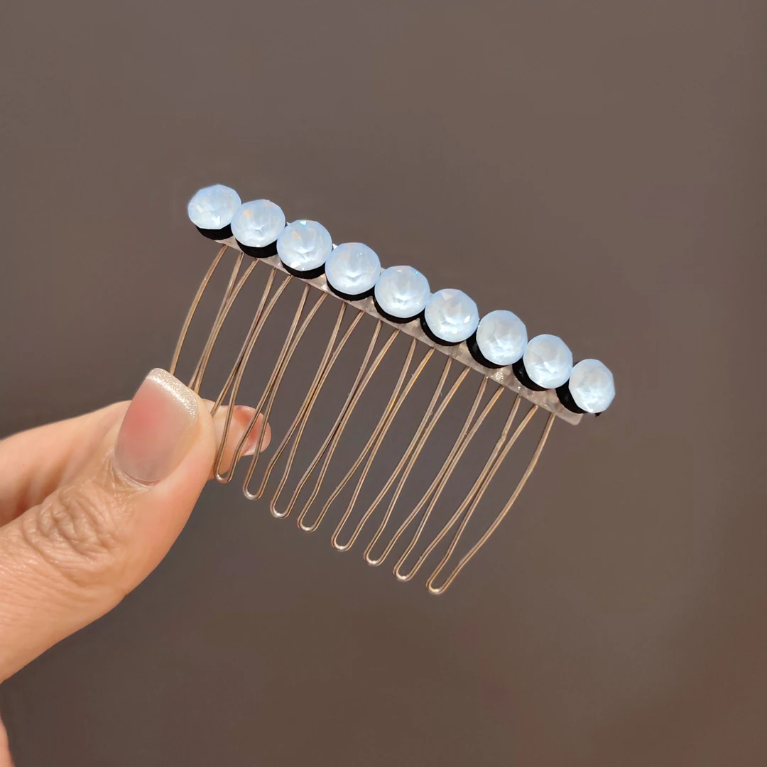韩版施家钻插梳网红款发夹2024新款大颗粒发夹百搭盘发梳时尚头饰
