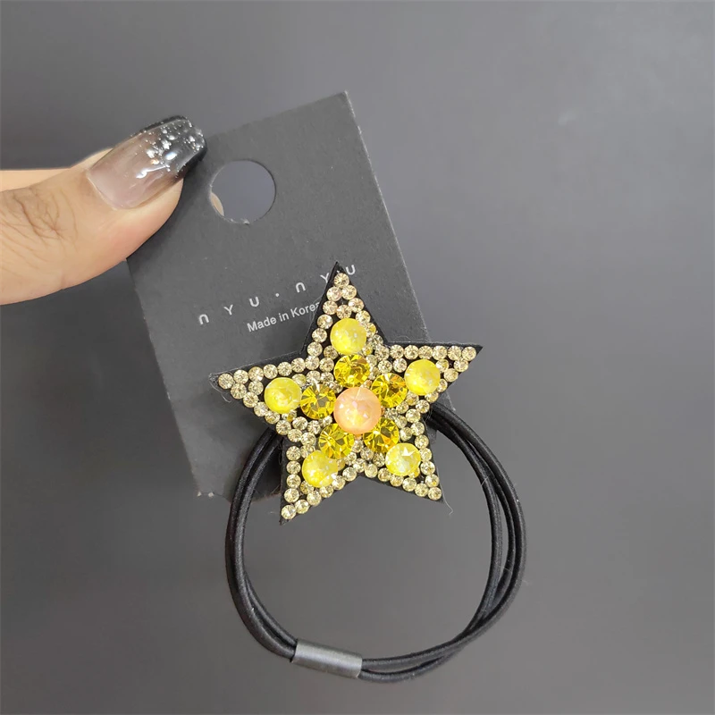 韩国东大门施华水晶星星发绳百搭面膜圈皮筋头绳可爱发圈网红头饰