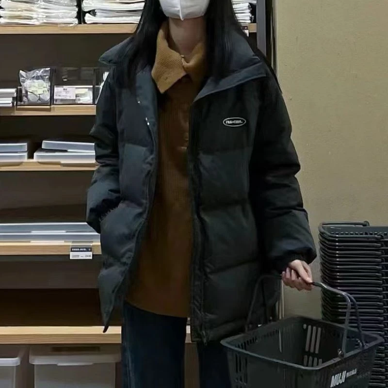 冬季2024新款韩版棉服女宽松加厚棉衣学生短款面包服保暖外套