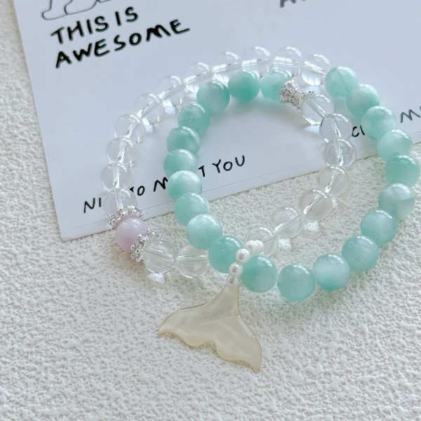 鲛人泪·新中式串珠轻奢时尚百搭弹力七夕情人节礼物国风手串