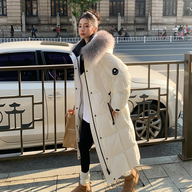 ZCFUR鹅绒派克服女冬急中长款2024新款狐狸大轻奢高端女装羽绒服