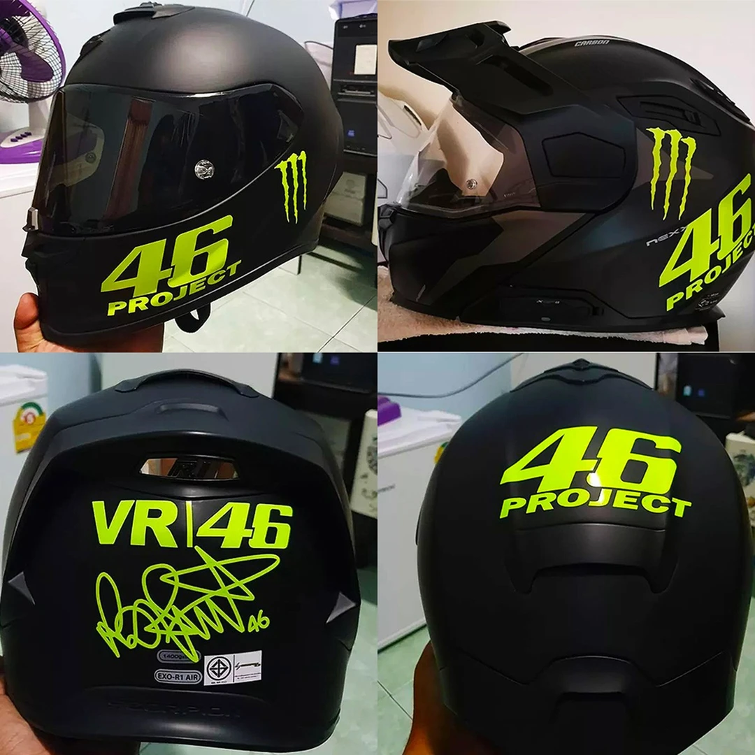 46号罗西摩托车版画装饰贴花魔爪头盔防水网红个性改装头盔贴纸