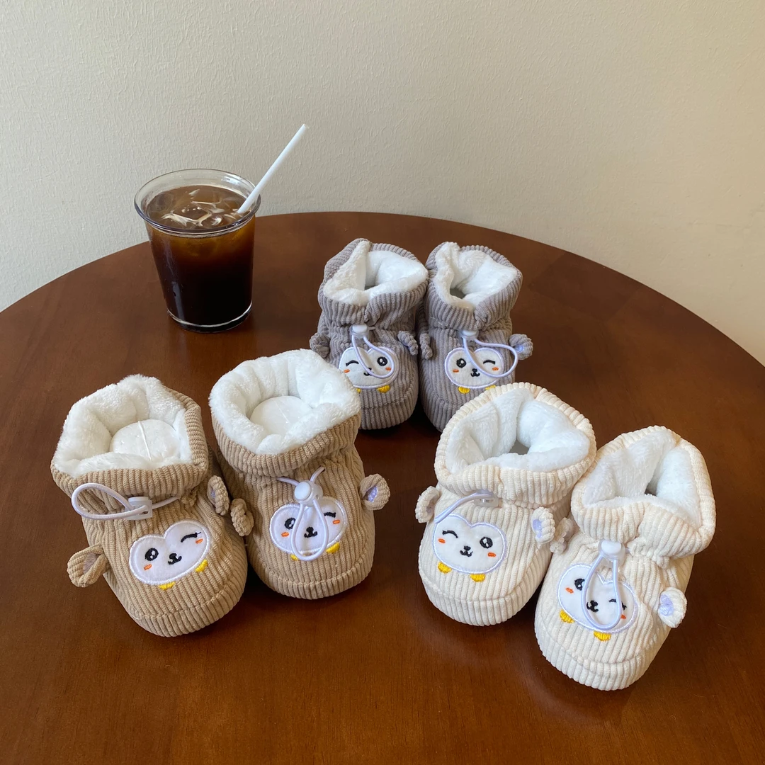 婴儿鞋秋冬季1岁加绒加厚保暖棉鞋袜男女宝宝学步鞋不掉0-6—12月