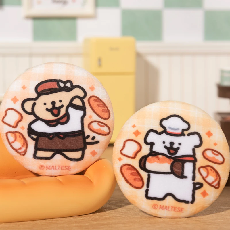 线条小狗Maltese原创面包系列毛绒吧唧徽章学生胸针饰品礼物