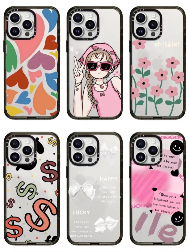 【1.5薄款亚克力】定制少女卡通适用iPhone手机壳11/15系列硬背软