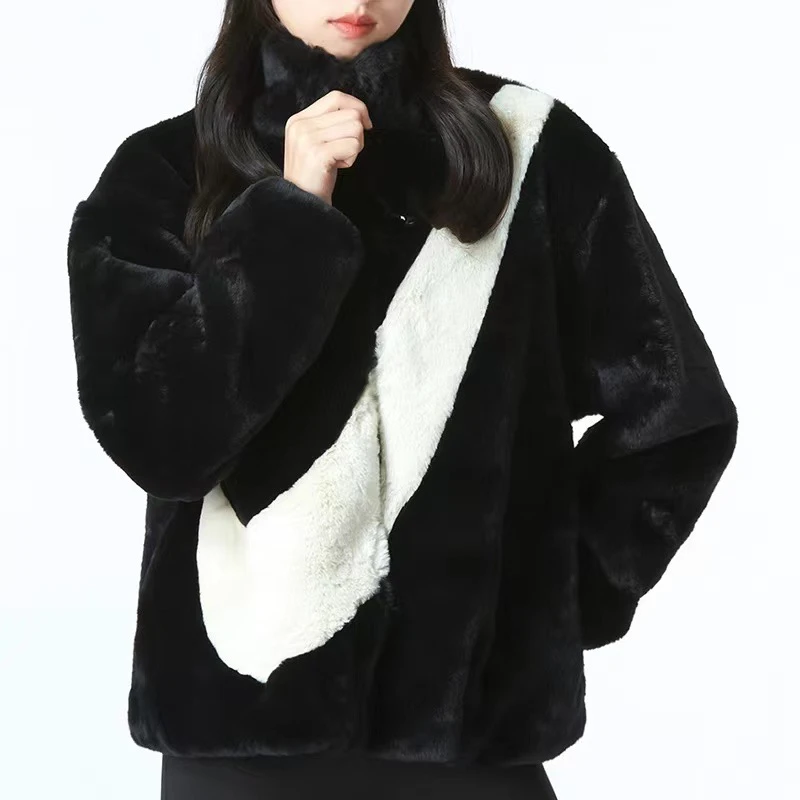 耐克/Nike大Logo人造皮草保暖加厚运动外套DO3792-010 DM1760-238