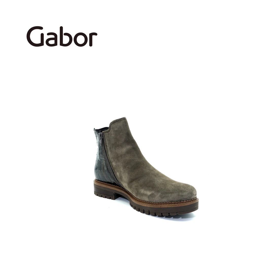 Gabor达人嘉步时尚短靴牛皮圆头舒适百搭厚底秋冬休闲短筒靴32720
