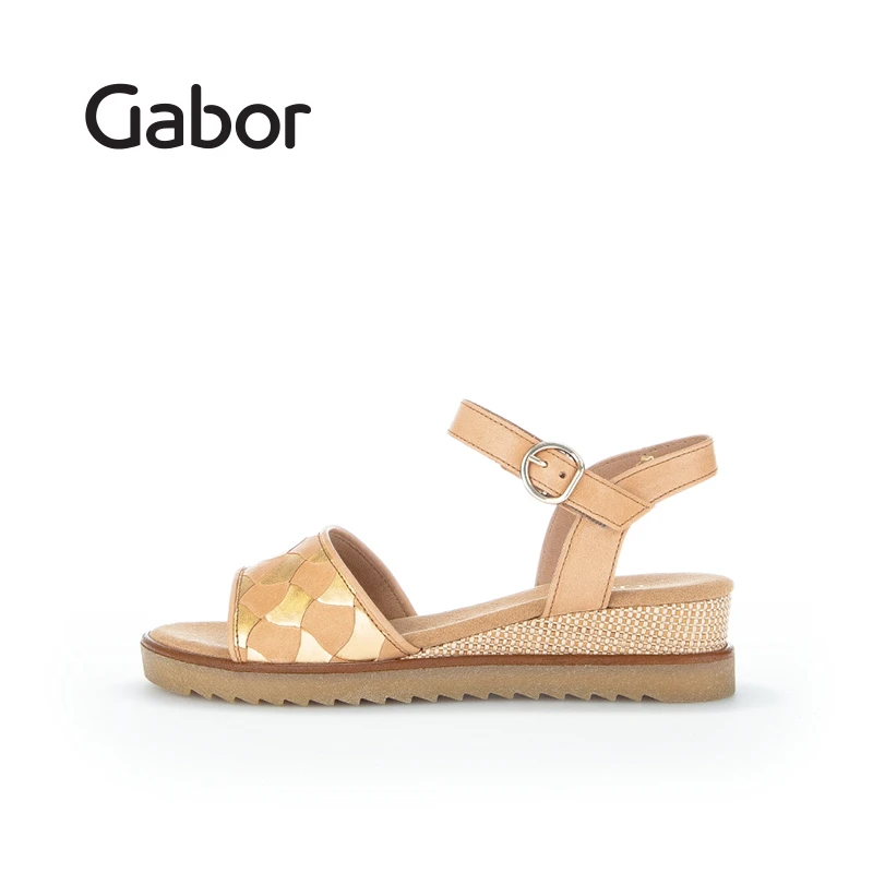 Gabor嘉步时尚舒适夏季女鞋休闲厚底露趾百搭女士简约凉鞋82759