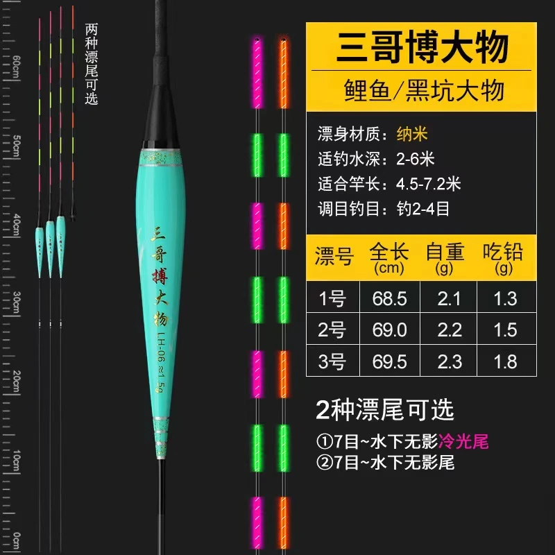 渔乐圈战队推荐产品：无铅跑铅夜光漂