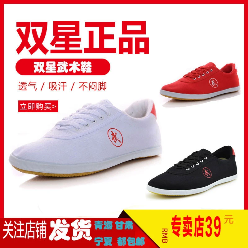 正品双星武术鞋帆布鞋男女鞋广场舞鞋老人鞋老北京布鞋训练小白鞋