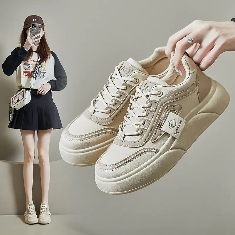 软底软面小白鞋女ins春季新款韩版厚底板鞋女学生春秋休闲运动鞋
