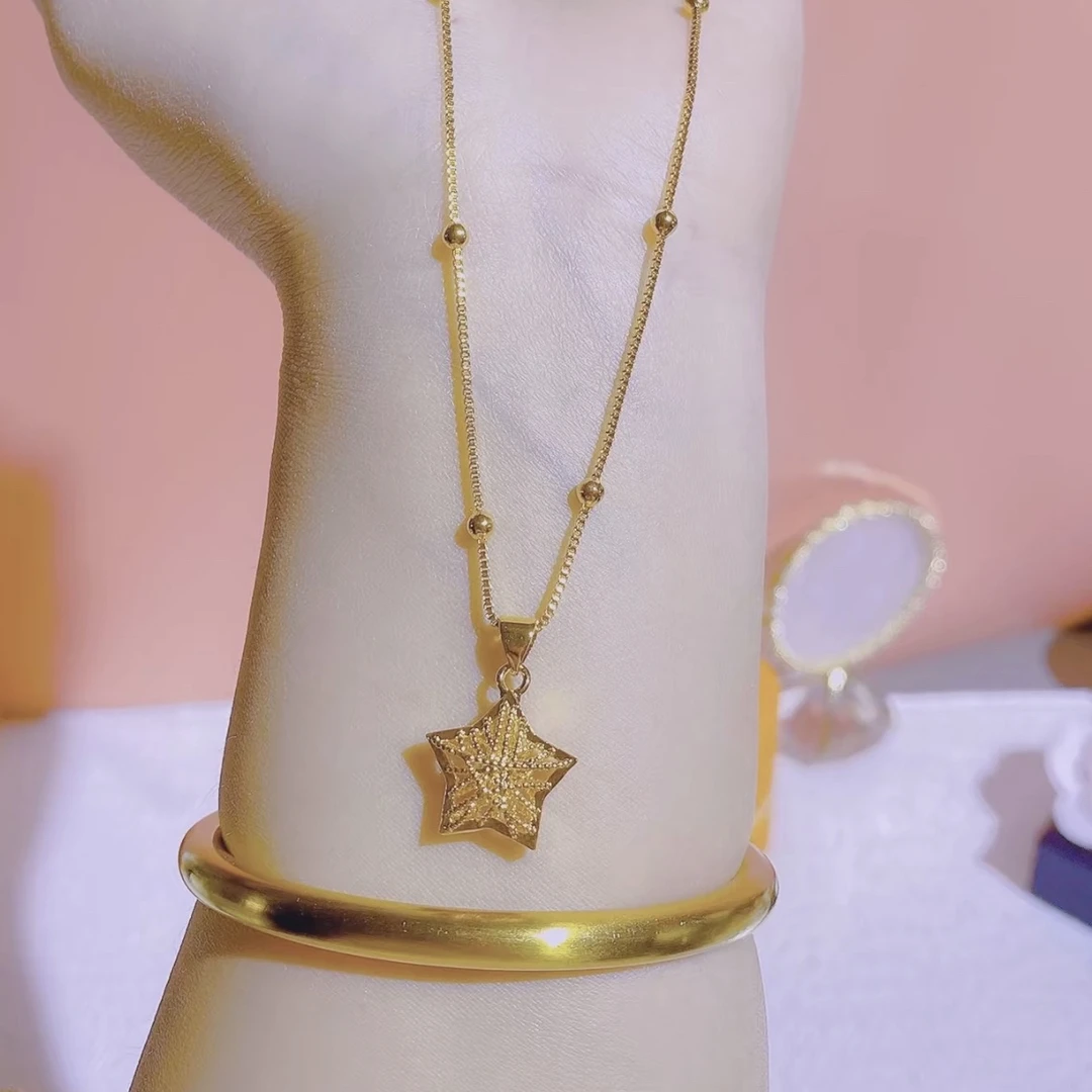 贵可儿 钛钢项链 A-95-盒子豆豆星星项链极简轻奢百搭时尚锁骨链