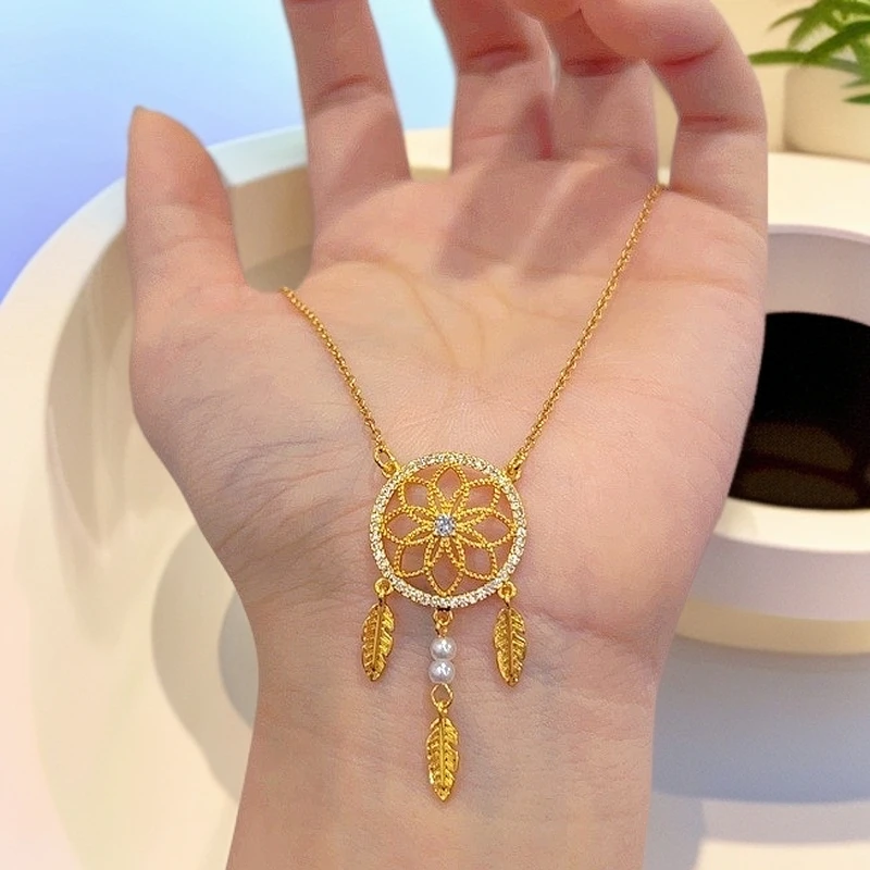 钛钢项链 A-59羽毛镂空锁骨链轻奢时尚百搭简约送礼物女友送闺蜜