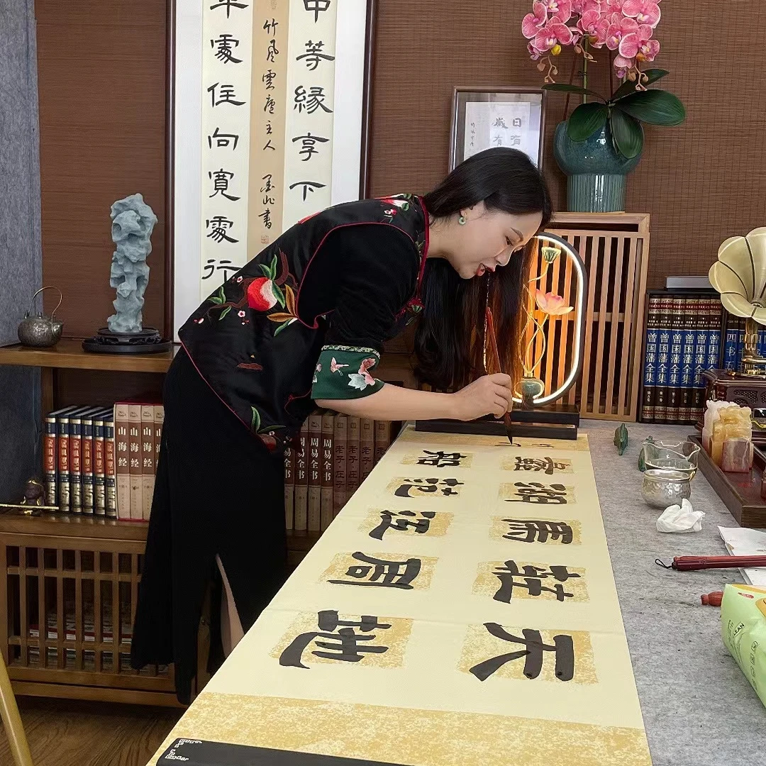 天地庄周马 四尺对开 138*34cm 不含装裱 送香包