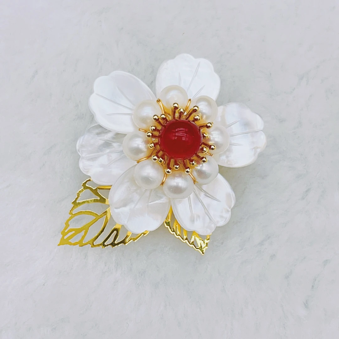 kasiya/卡思雅 铜合金胸针 春日花花精致樱花胸针搭外套毛衣
