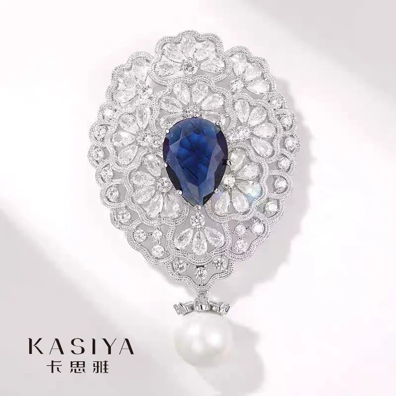 kasiya/卡思雅 铜合金胸针 【海洋之心】高端奢华复古宫廷风胸针