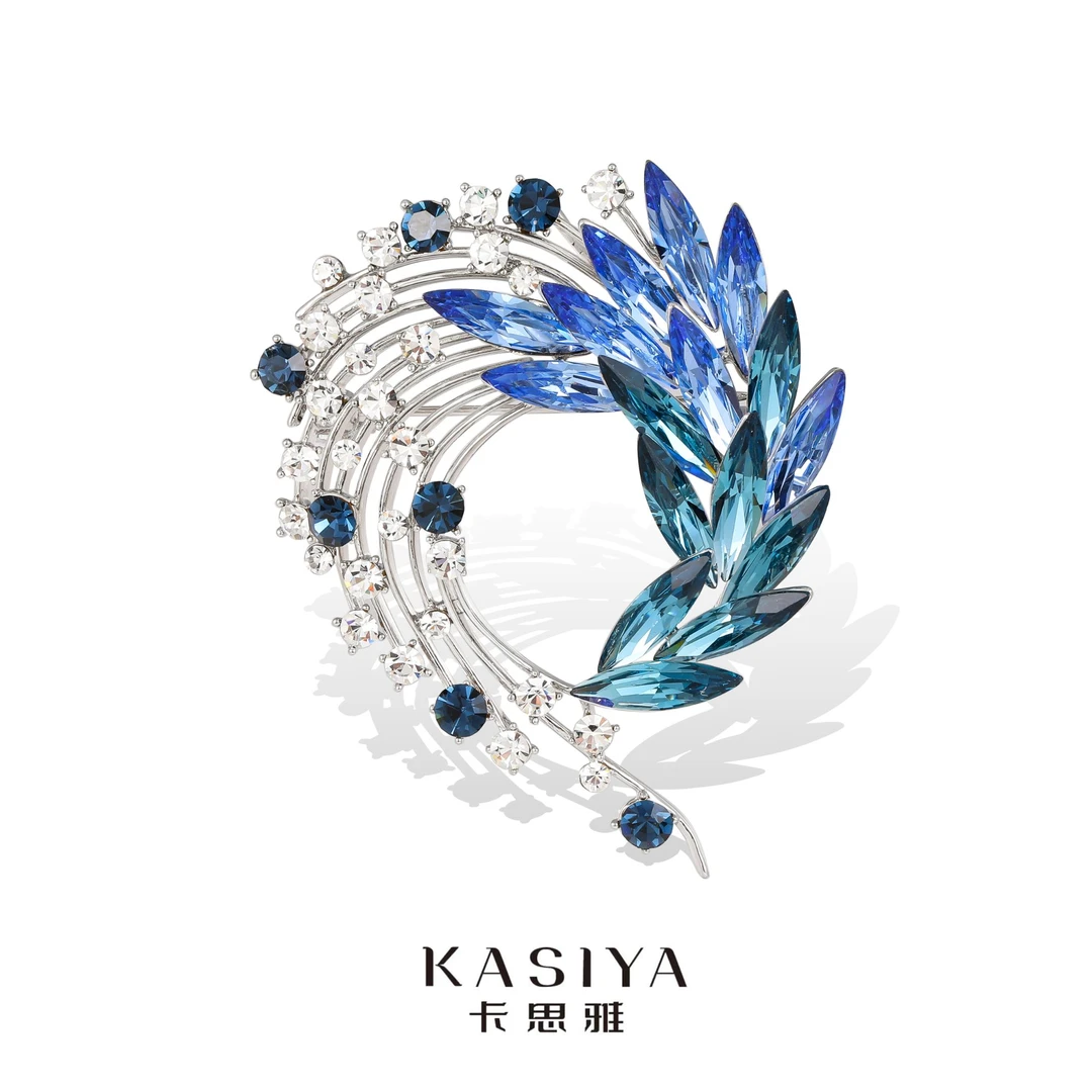 kasiya/卡思雅 铜合金仿水晶胸针 施家水晶凤凰胸针轻奢百搭款