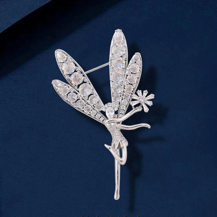 kasiya/卡思雅 铜合金胸针 精致蜻蜓仙子胸针搭大衣外套