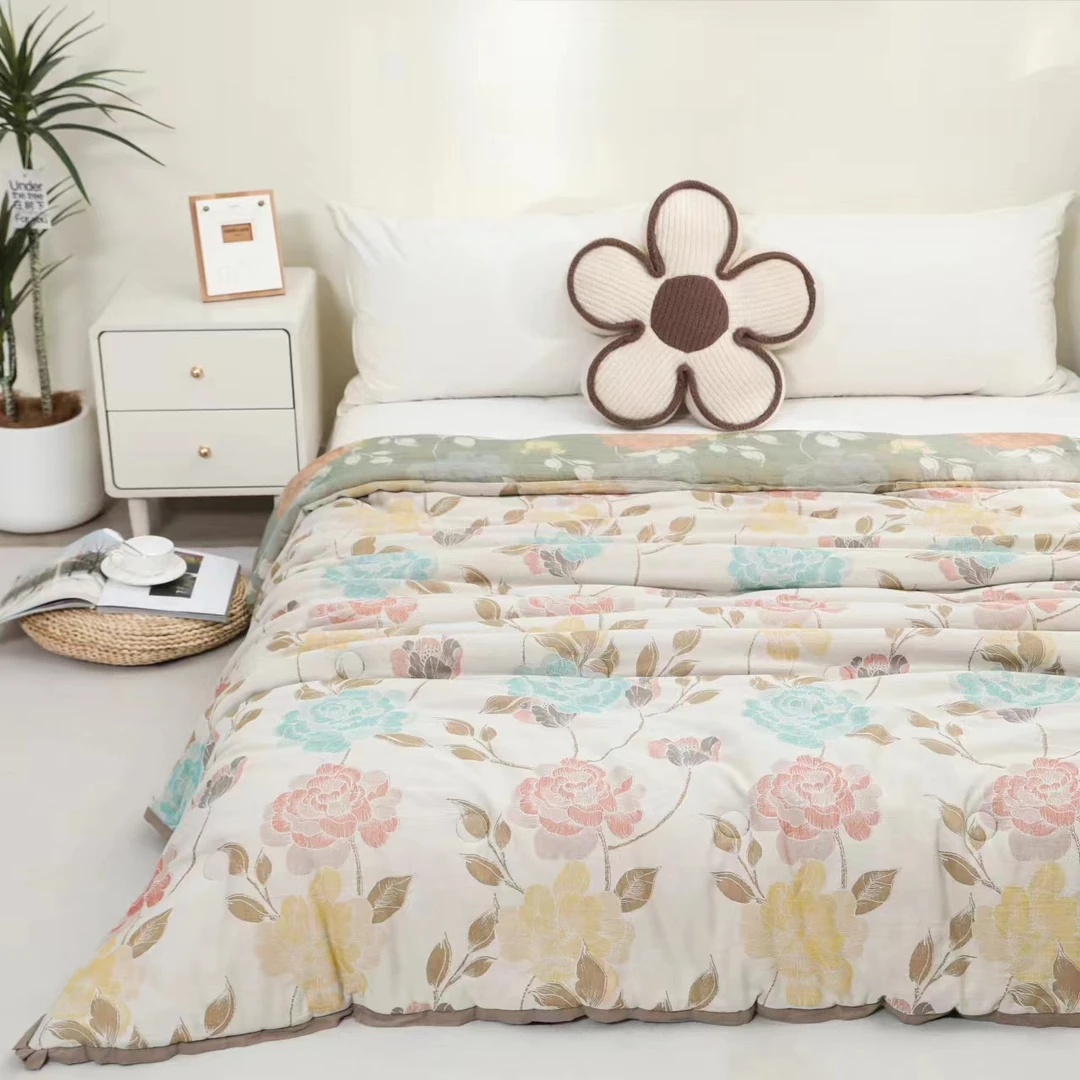 【花蜜青塘】单人燕窝蛋白150*200双层纱柔软亲肤薄被夏被夏凉被