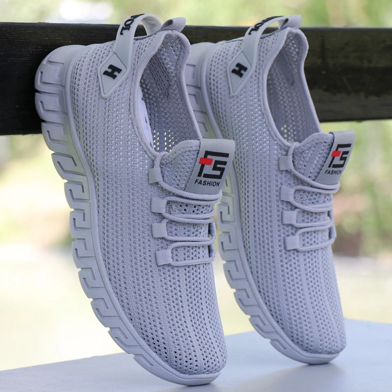 夏天凉鞋男士网眼鞋洞洞镂空透气防臭网面运动鞋一脚蹬软底休闲鞋