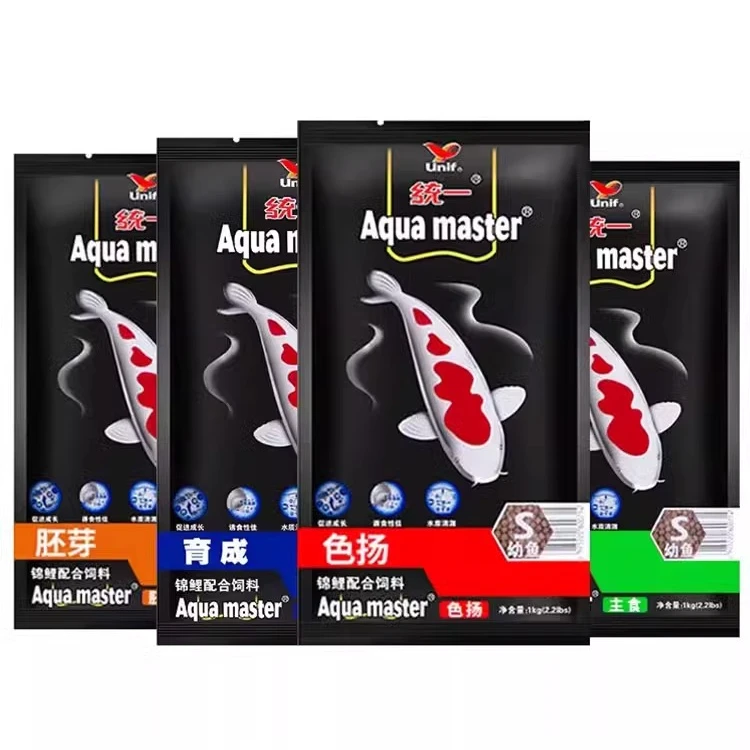 统一锦鲤鱼饲料黑统一色扬增体育成胚芽主食专用上浮不浑水