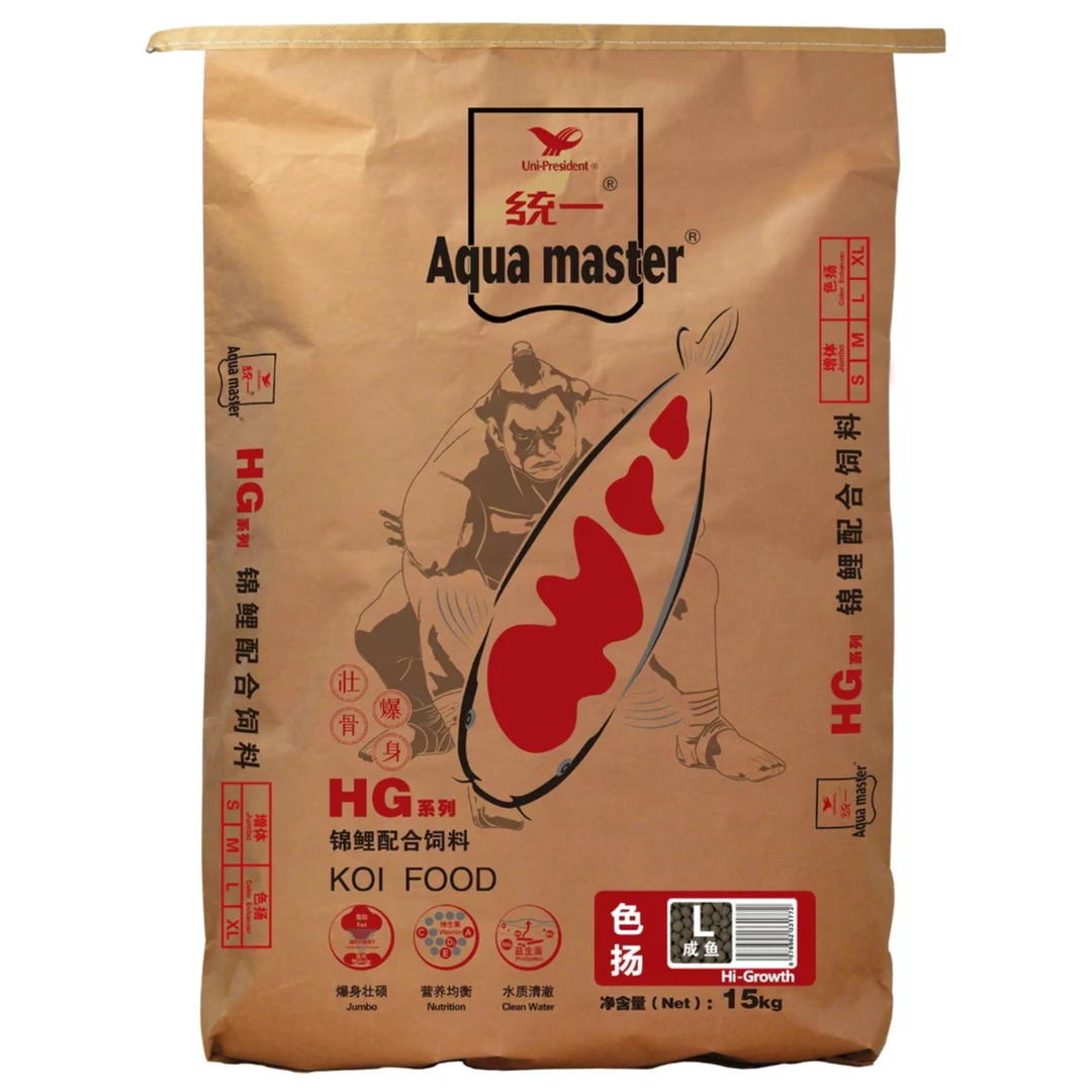 统一 HG系列 锦鲤鱼食饲料 不浑水 HG增体色扬锦鲤鱼食 15KG/包