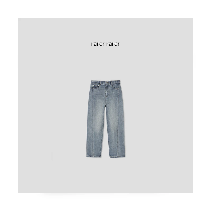 【rarer rarer】复古蓝水洗粗支筋骨感牛仔裤 2402141