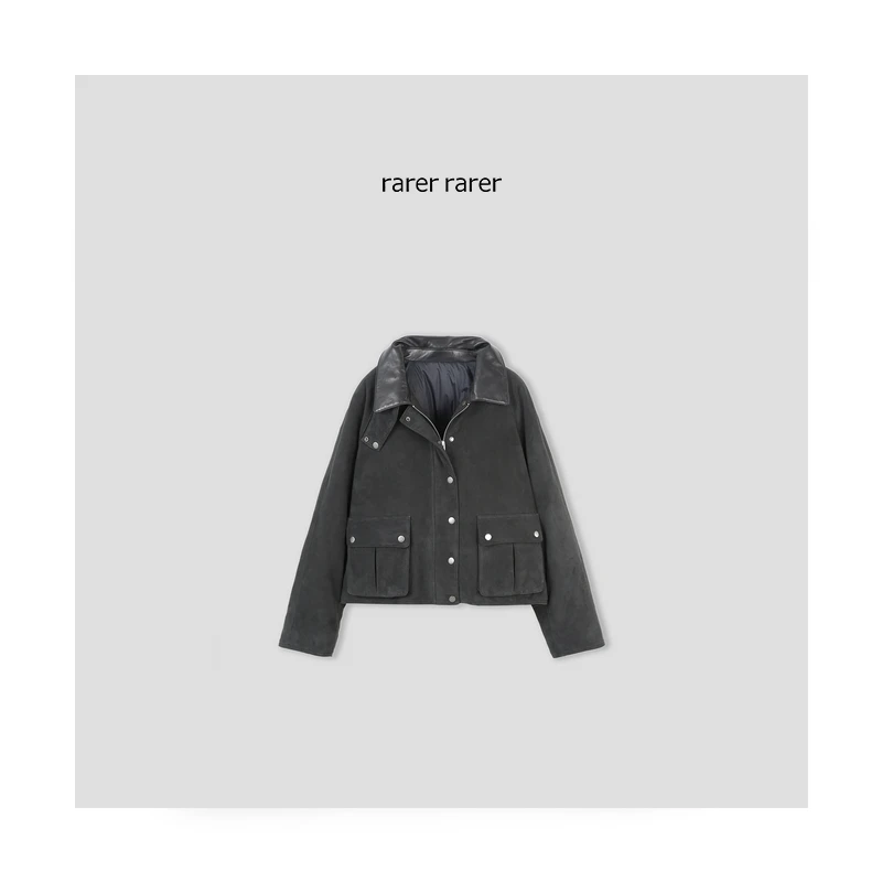 【rarer rarer】做旧复古翻领羽绒服2403132