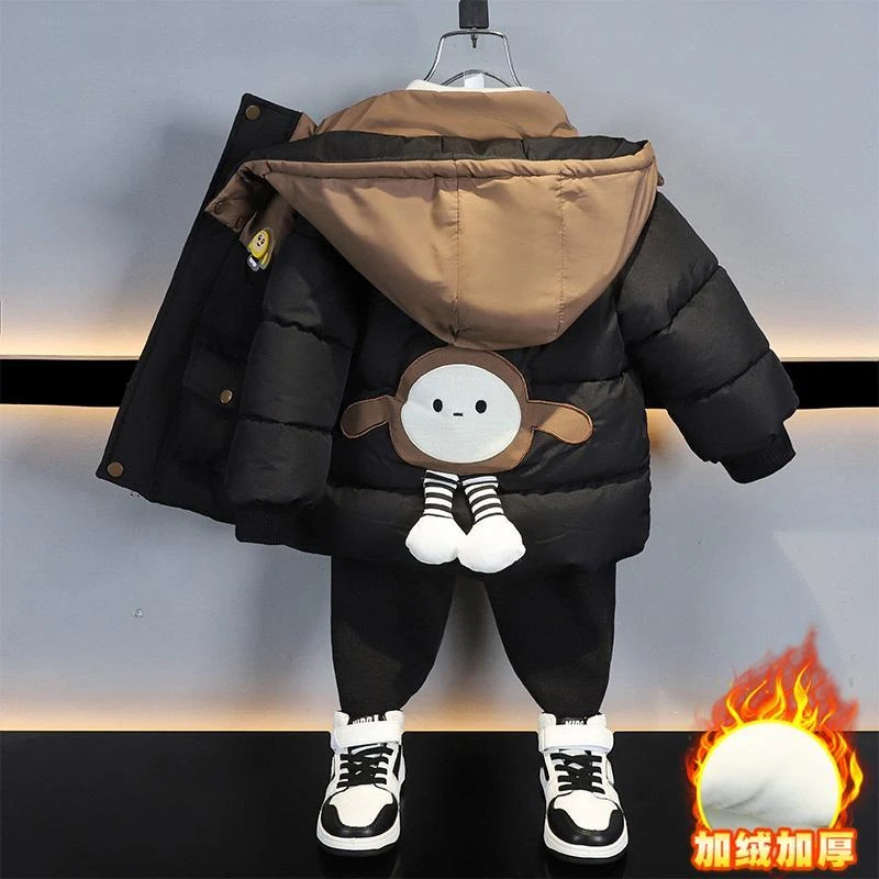 男童冬季加厚棉衣蛋仔卡通可爱2023新款儿童加厚棉服宝宝冬装外套