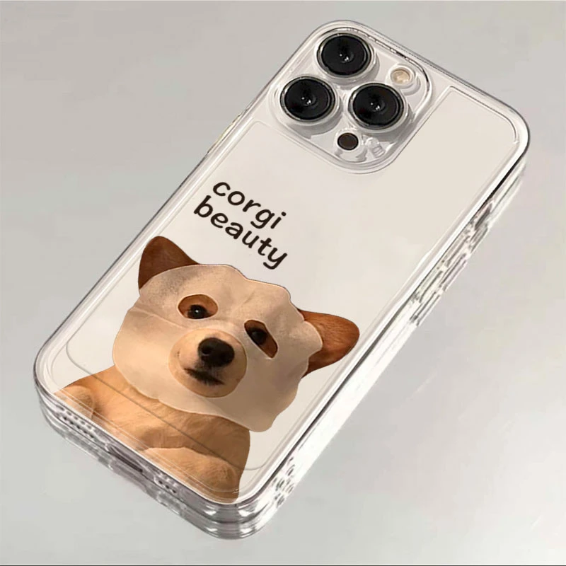 面膜狗苹果15手机壳iPhone14promax12软壳13XR11女Xs男8Plus7