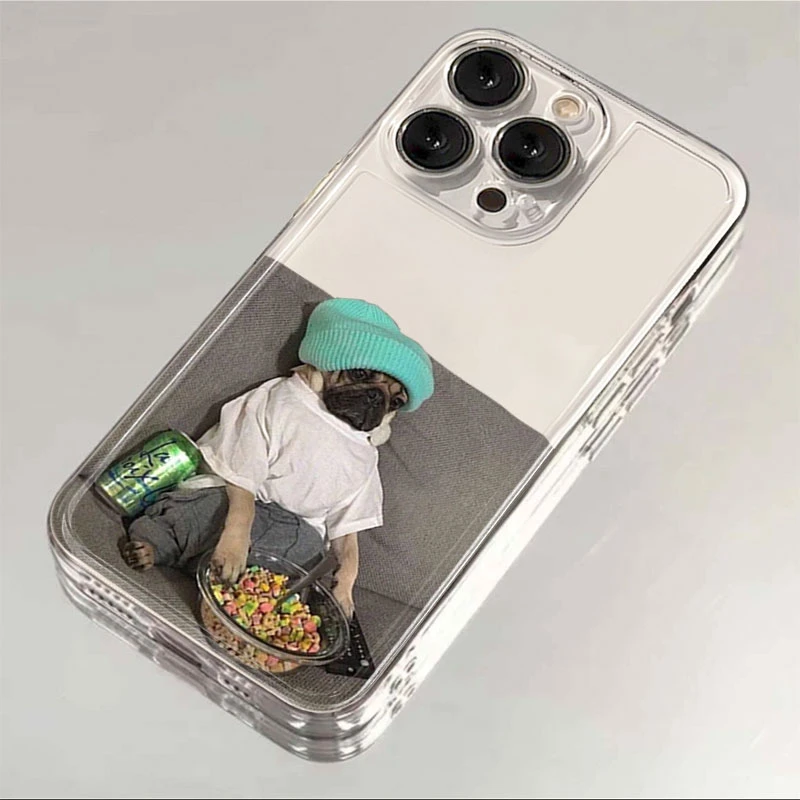绿帽小狗苹果15手机壳iPhone14promax12软壳13XR11女Xs男8Plus7
