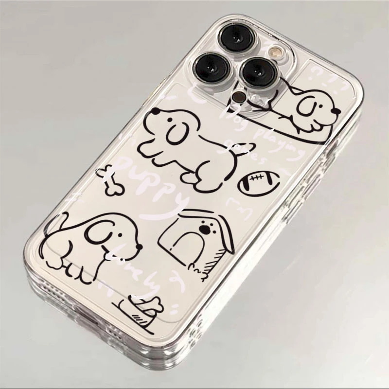 黑条狗狗苹果15手机壳iPhone14promax12软壳13XR11女Xs男8Plus7