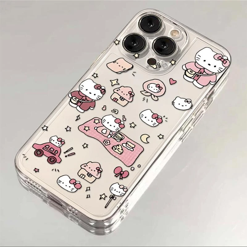 露营凯蒂猫苹果15手机壳iPhone14promax12软壳13XR11女Xs男8Plus7