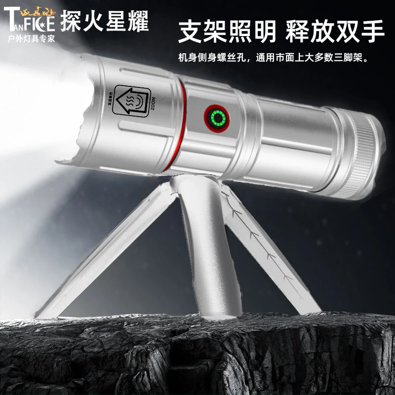 【秘银镭射激光炮】多功能户外强光激光超亮远射伸缩变焦式手电筒