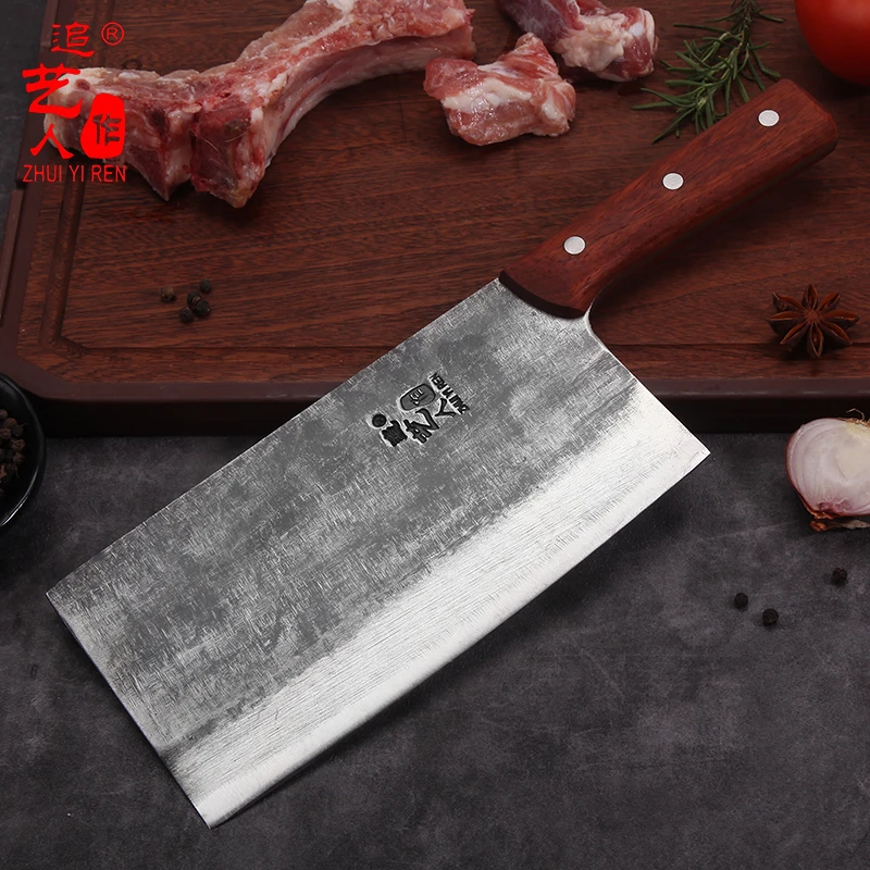 追艺人手工锻打家用商用斩鸡鹅鸭刀斩切两用锋利厨房厨师专用刀具