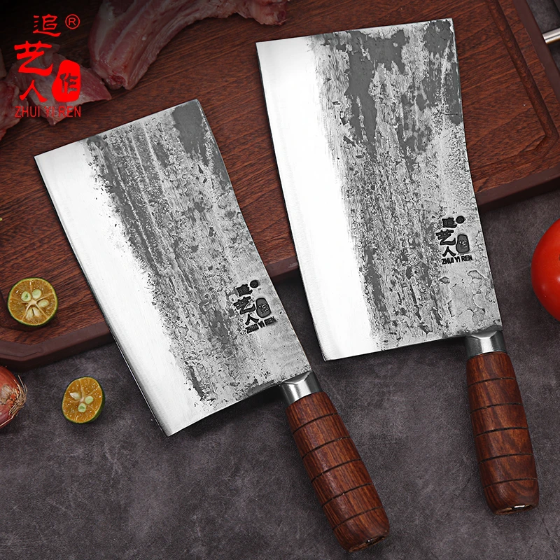 追艺人手工锻打商用家用饭店九江湾烧腊刀超快锋利耐用易磨锻打刀
