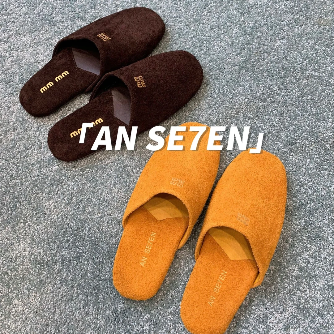 ANSE7EN.M家新款毛毛半拖包头拖时尚百搭休闲潮流拖鞋