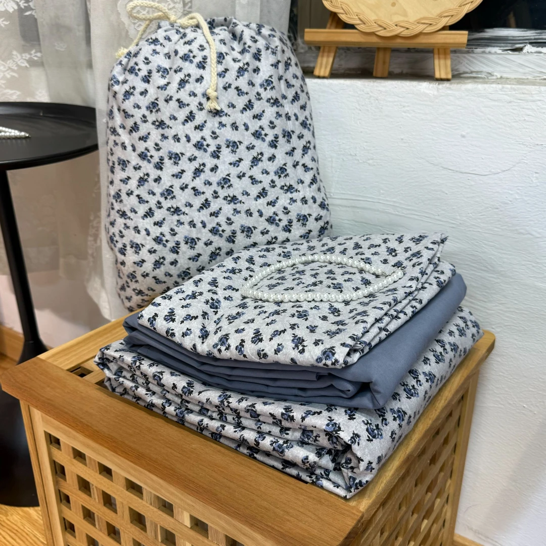 花西夫人·全棉ins小碎花复古印花三件套四件套纯棉亲肤烟西子男女