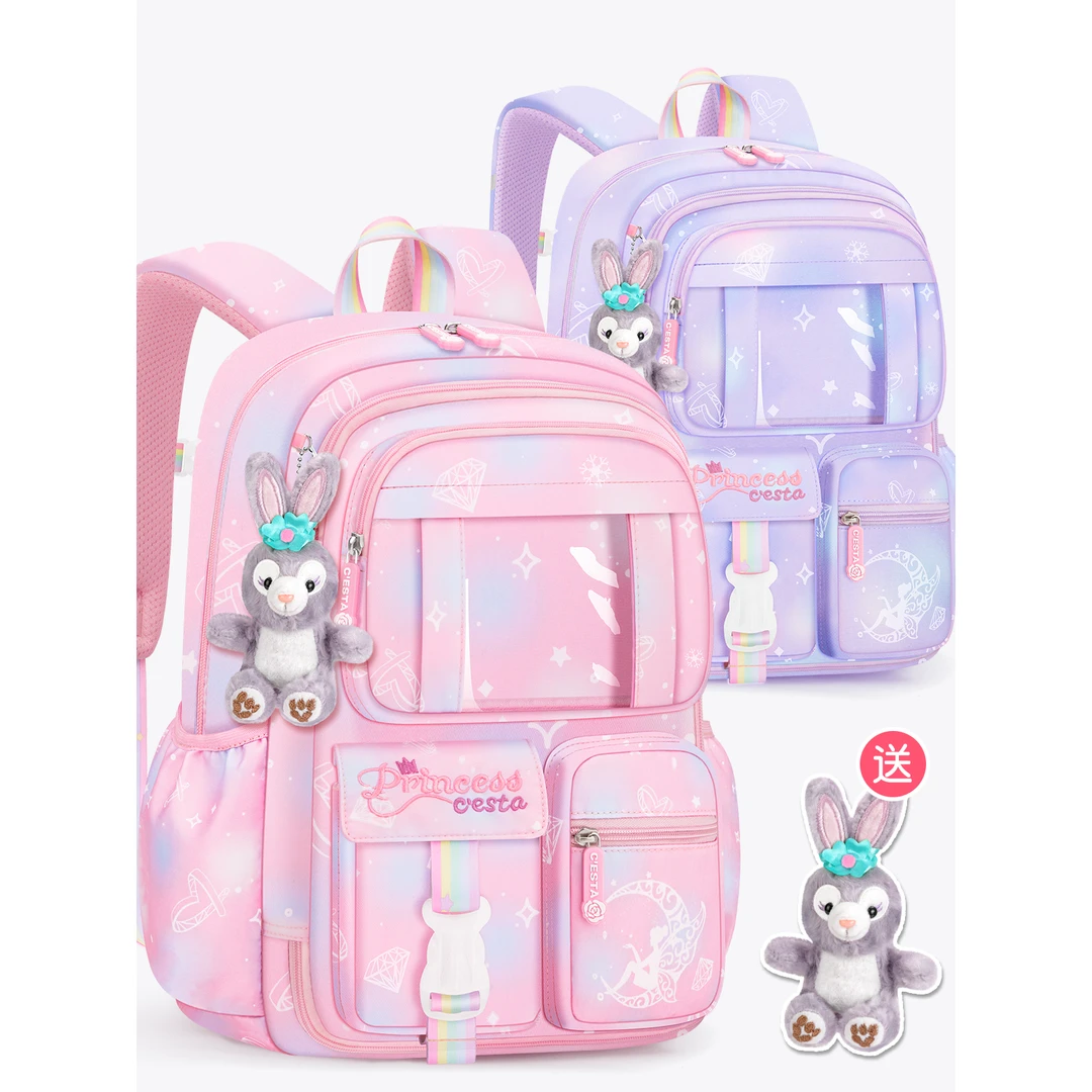 女童书包小学生1一3女孩三至六年级超轻护肩减压护脊儿童背包防水