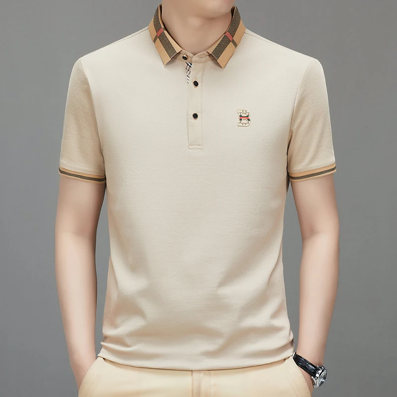 欧洲站英伦轻奢专柜正品短袖T恤POLO衫男夏季新时尚高档翻领半袖