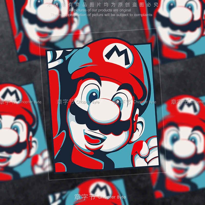 玛丽马里奥兄弟个性创意游戏卡通防水车贴电动车窗玻璃装饰贴