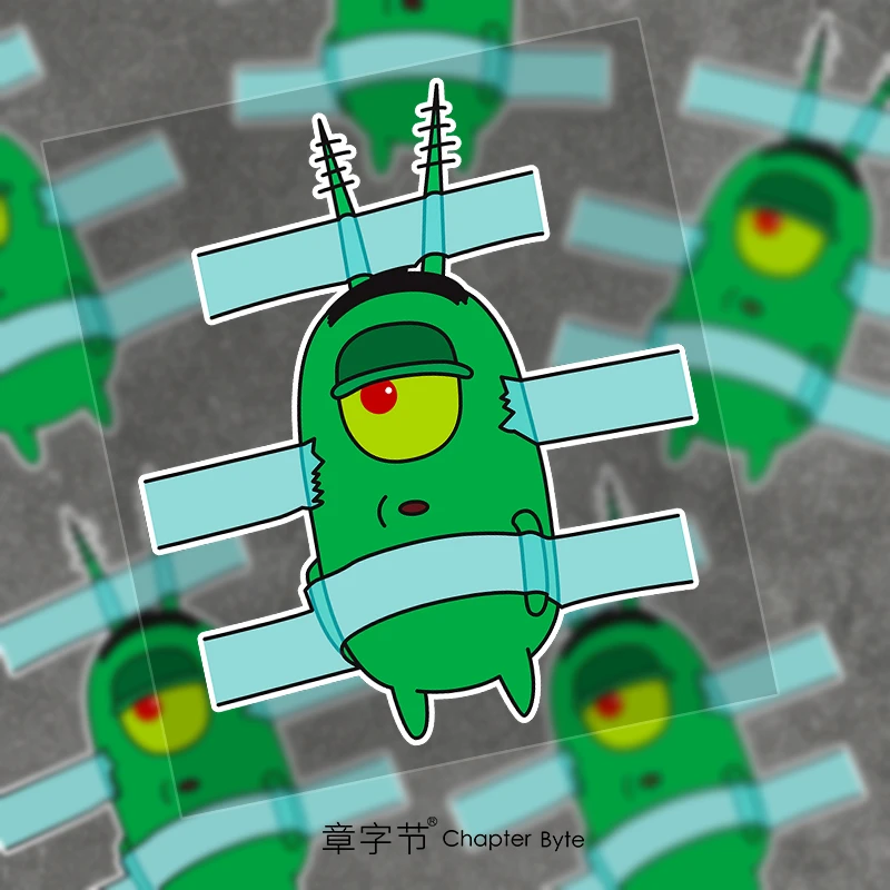 海绵宝宝个性创意卡通车贴趣味恶搞痞老板电动车汽车刮痕遮挡贴纸