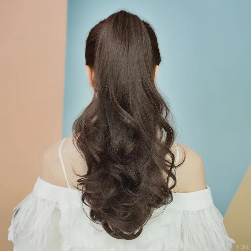 假发辫子抓夹假发辫马尾高马尾双假式仿真发发夹卷发自然发尾长发