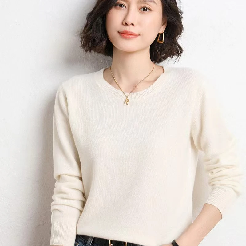 【律动莫兰迪】毛针织衫高级感女士秋季宽松圆领薄款内搭打底毛衣