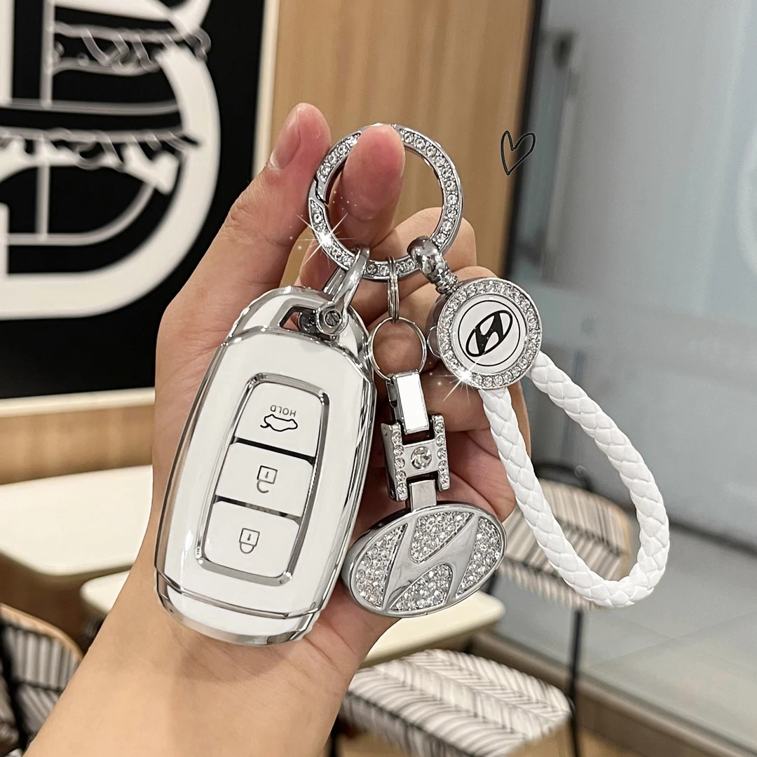 【10号】北京现代汽车钥匙套新胜达ix35菲斯塔ix25伊兰特索纳塔亮面