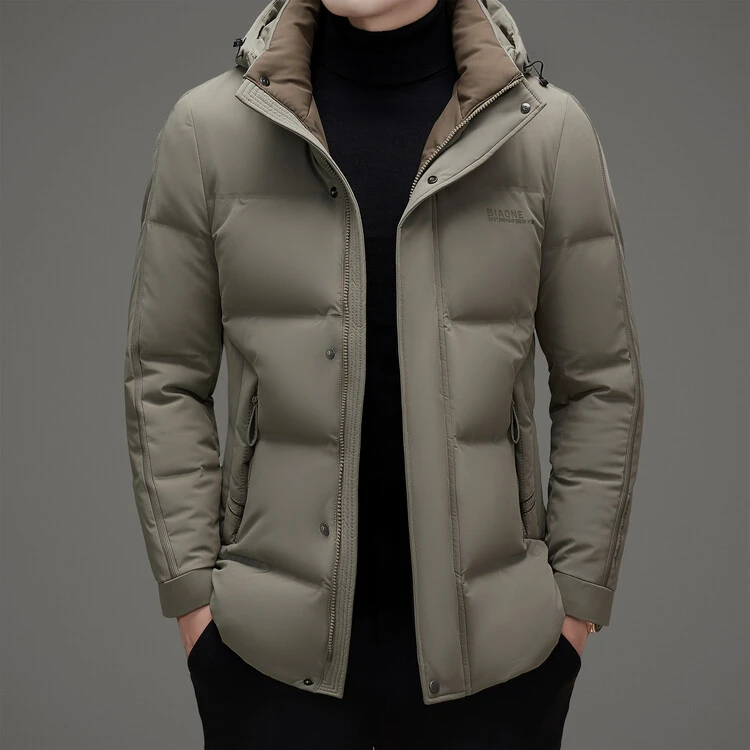 波司登羽绒服男中年2023冬季新款连帽男士外套白鸭绒加厚保暖休闲