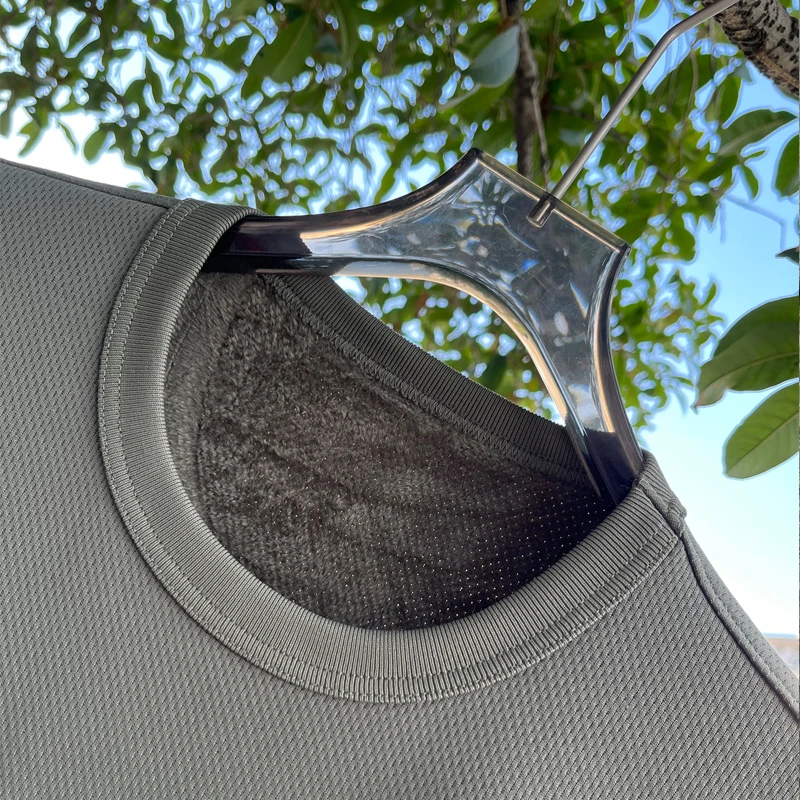 加厚保暖运动男士秋冬季百搭长袖透气速干户外休闲圆领 T恤夜光标