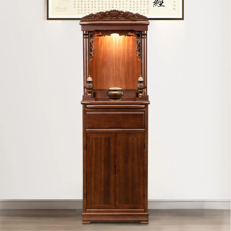 新中式堂屋实木立柜家用客厅一体柜贡柜中堂雕花案桌套柜家里