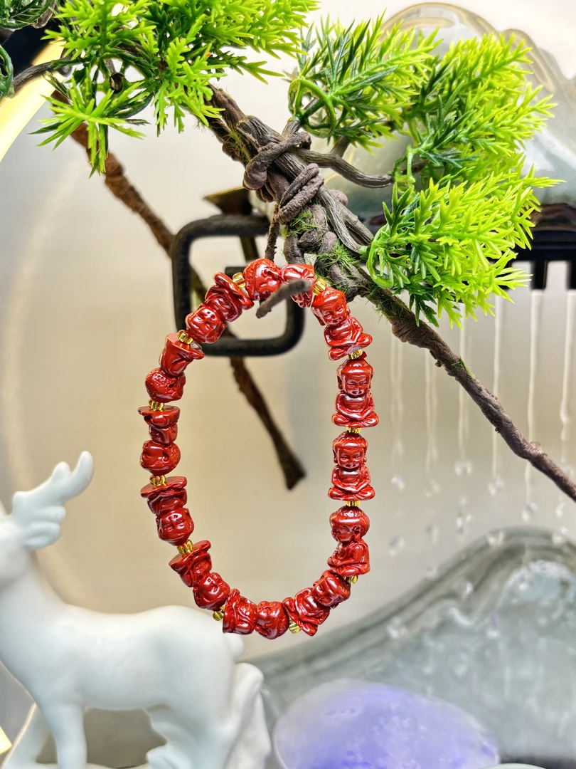 含辰砂工艺品楠楠优选含辰砂工艺品WD020---整圈佛陀