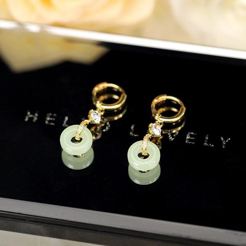 925银针耳环 【平安扣】国风秋冬轻奢复古气质耳饰-227